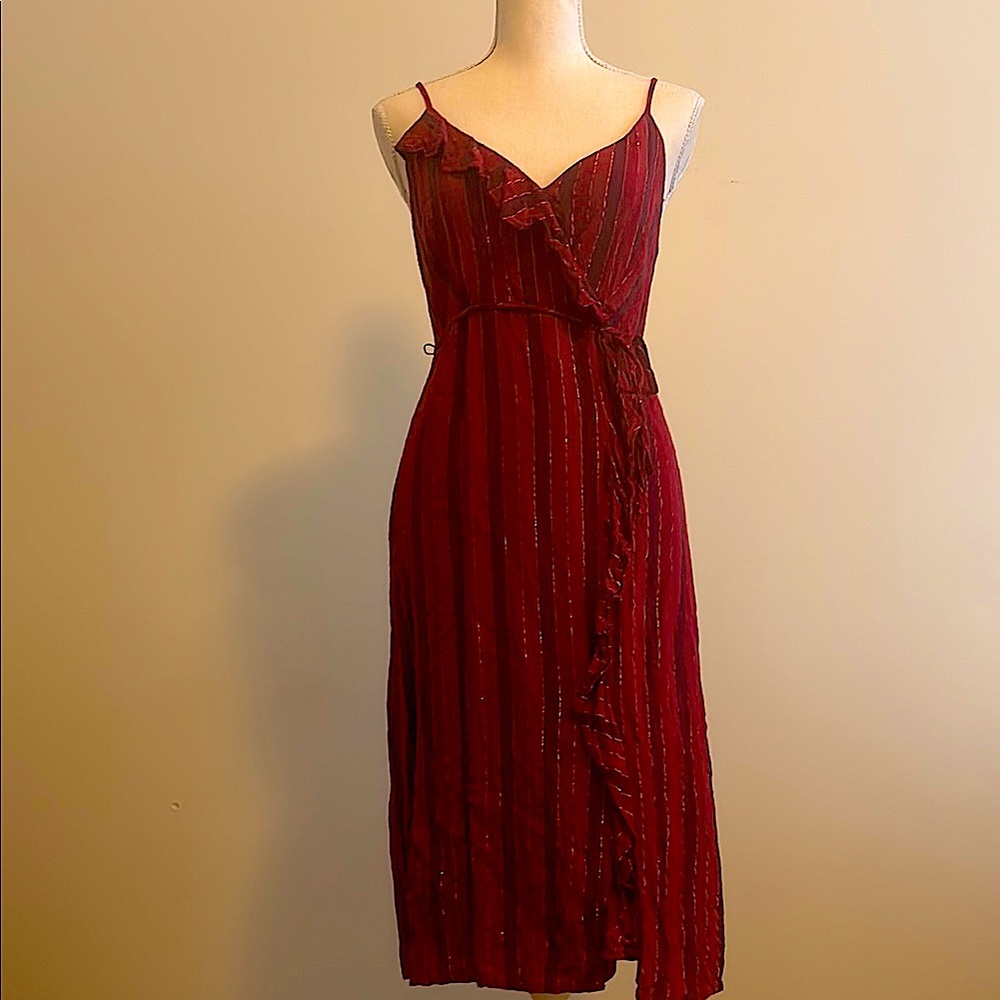 Rails Burgundy Striped Dress